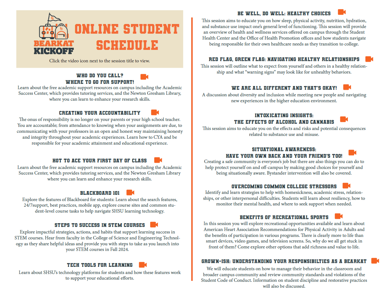 Bearkat Kickoff Online Program
